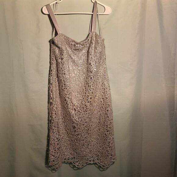 Elegant Lace Cocktail Dress – Sleeveless Mauve Overlay Party Dress - Picture 1 of 4